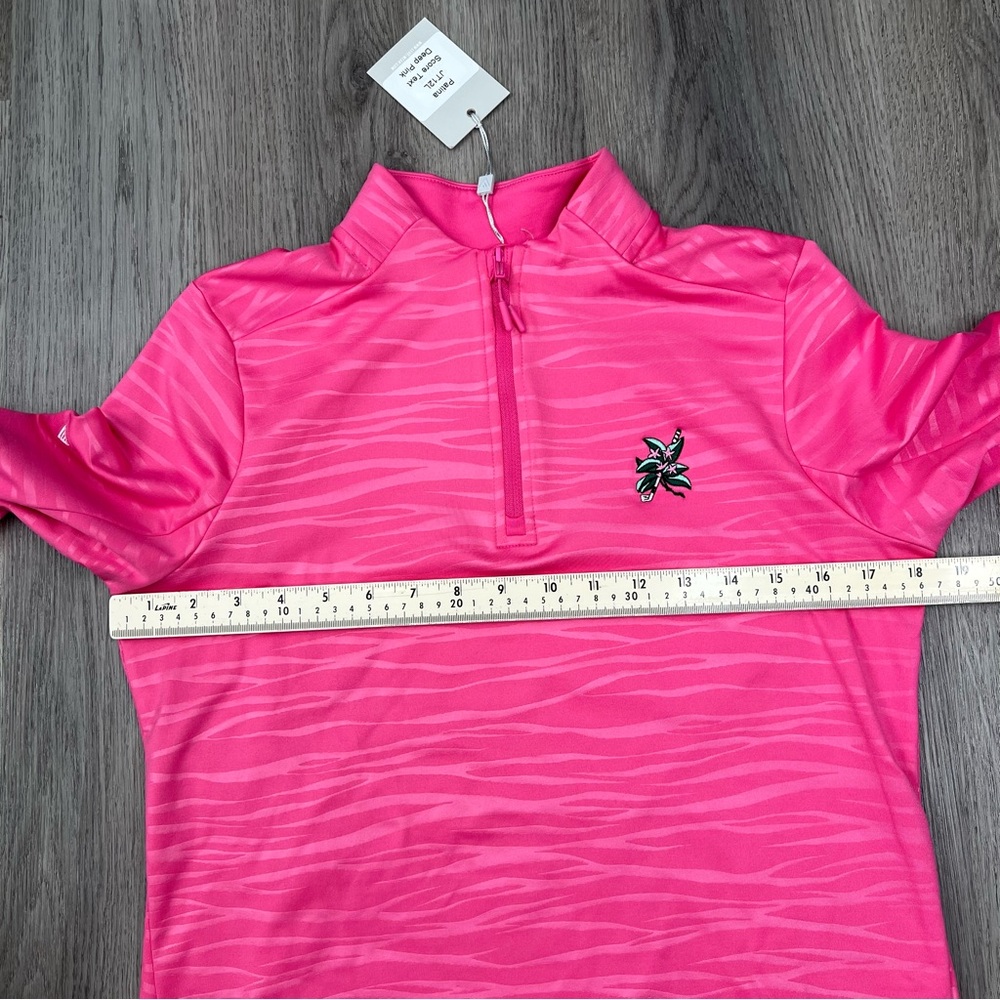 New Levelwear Pullover Jacket 1/4 Zip Womens Small Pink Laurel Valley Golf Club - Picture 9 of 11